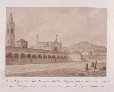 Veduta della chiesa di Baracano, Bologna, dopo Basatti, 1814 da Elisa Bonaparte